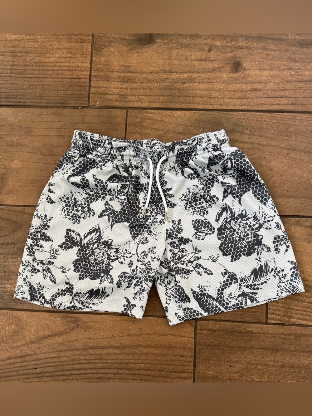 The Drip Shop Black & White Floral Shorts